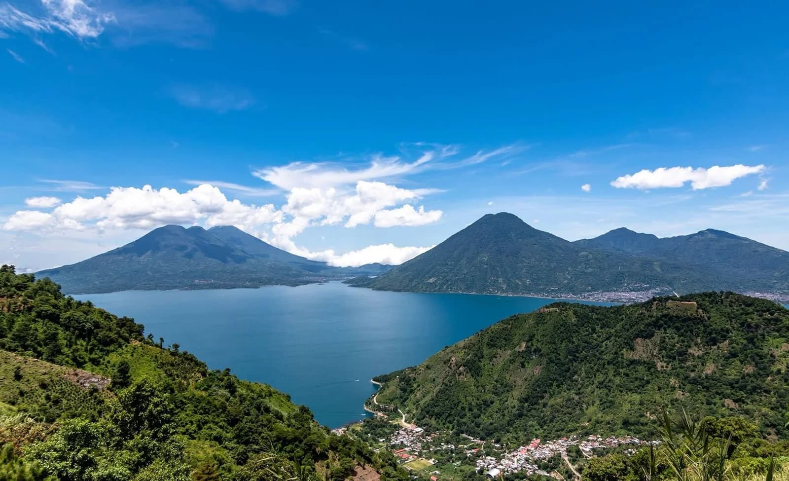 Lakefront landscape near Tzununa in Guatemala