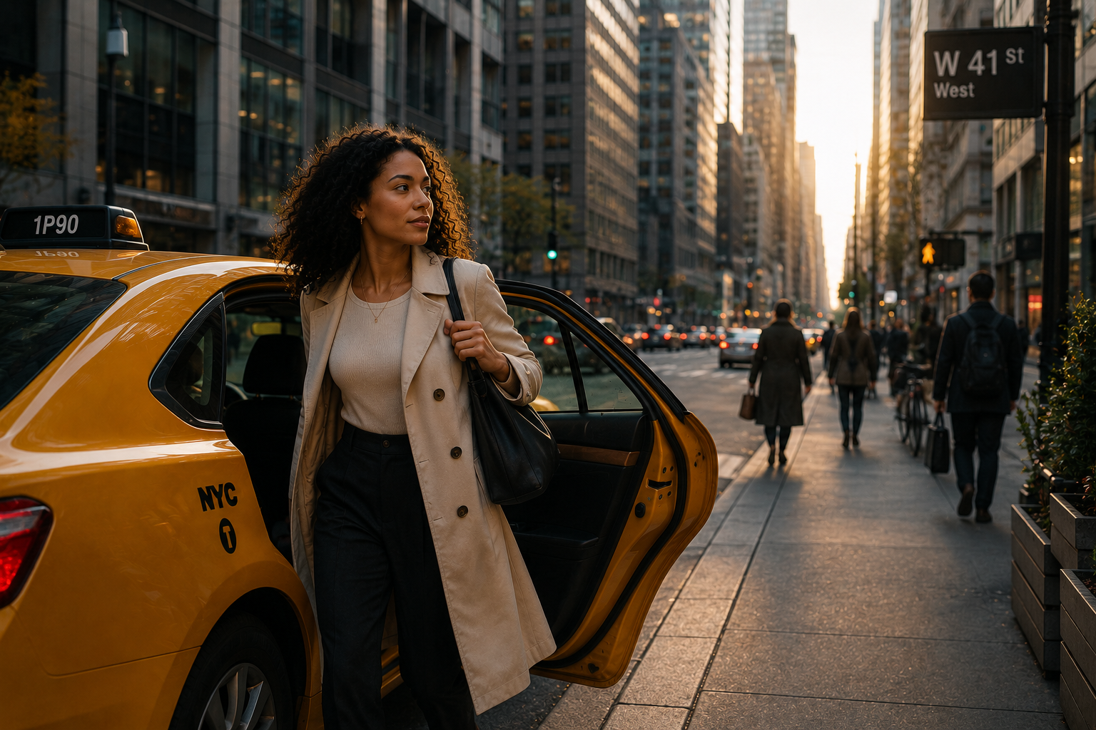 Traveler moving through a calm mobility environment